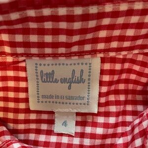 Little English Red Gingham Shirt